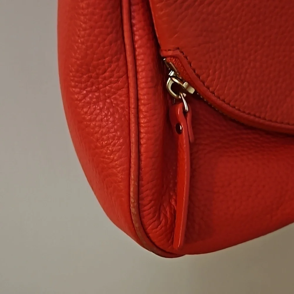 KATE SPADE Jackson Coral Pebble Leather Flap Shoulder Bag